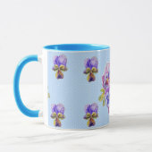 Shabby Chic Blue Pansy Floral Polka Dot Mug (Gauche)