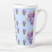 Shabby Chic Blue Pansy Floral Polka Dot Mug (Droite)