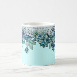 Shabby Chic  Blue Roos Coffee Mok