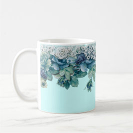 Shabby Chic  Blue Roos Coffee Mok