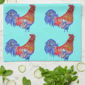 Shabby Chic Blue Rooster Chicken Kitchen Tea Towel Theedoek (Gevouwen)