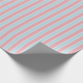 Shabby Chic Blue & Roze Striped Cadeaupapier (Hoek)