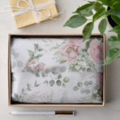 Shabby Chic Blush Pink Roses Eucalyptus Greenery Tissuepapier (Geschenk)
