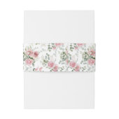 Shabby Chic Blush Pink Roses Greenery Monogram Uitnodigingen Wikkel (Achterkant Voorbeeld)