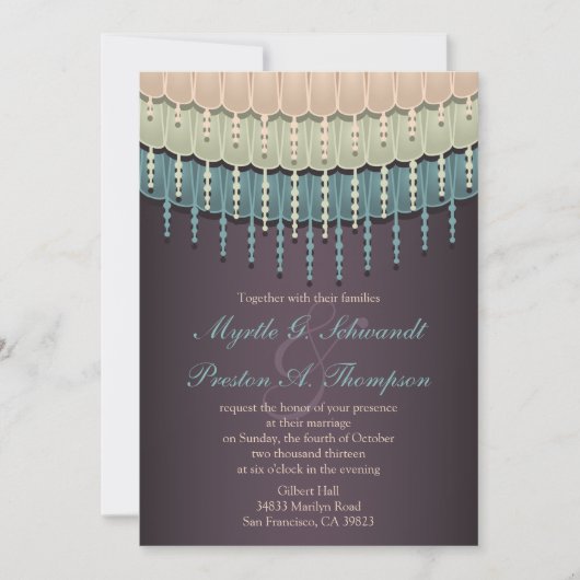 Shabby Chic Bohemian Wedding Invitations (Devant)