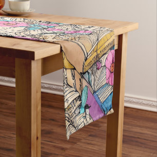Shabby Chic Book Illustrator Table Runner Korte Tafelloper