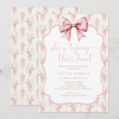 Shabby Chic Bow Ze bindt de knoop Vrijgezellenfees Kaart (Voorkant / Achterkant)