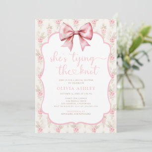 Shabby Chic Bow Ze bindt de knoop Vrijgezellenfees Kaart