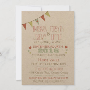 Shabby Chic Bunting Faire-part de mariage