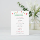 Shabby Chic Bunting Mariage Menu Rose et Mint (Debout devant)