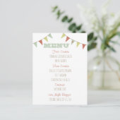 Shabby Chic Bunting Wedding Menu (Staand voorkant)