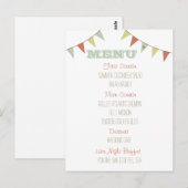 Shabby Chic Bunting Wedding Menu (Voorkant / Achterkant)