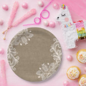 Shabby Chic Burlap en Lace Chic Paper Bord (Feest)