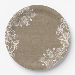Shabby Chic Burlap en Lace Chic Paper Bord