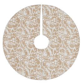 Shabby Chic Burlap & Lace Tree Skirt Kerstboom Rok