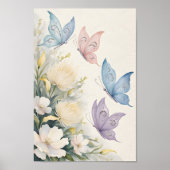  Shabby Chic Butterflies Wall Art Poster (Voorkant)