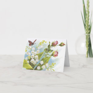 Shabby Chic Butterfly, Rozen & Lily van de vallei Kaart
