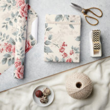   Shabby Chic Christmas Bloempapier