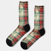 Shabby Chic Christmas Tartan Sokken (Links)