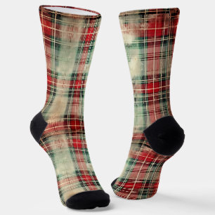 Shabby Chic Christmas Tartan Sokken