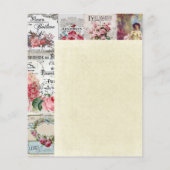 Shabby chic collage, land Victoriaans, ontkoppelin Flyer (Achterkant)