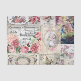 Shabby chic collage, land Victoriaans, ontkoppelin Tissuepapier