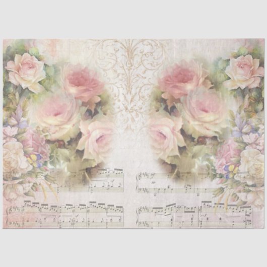 Shabby Chic Collage Serie Ontwerp 4 Tissuepapier (Voorkant)