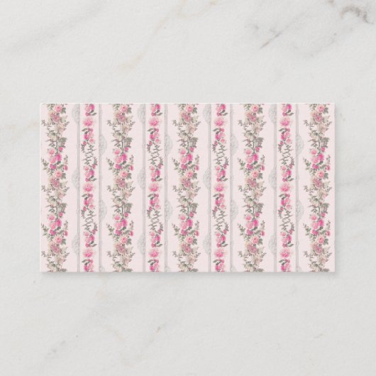 Shabby Chic Coquette Pink Bow Party Informatiekaartje (Achterkant)