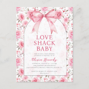 Shabby Chic Coquette Roze Liefde Shack Baby shower Briefkaart