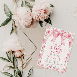 Shabby Chic Coquette Roze Liefde Shack Baby shower Kaart