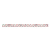 Shabby Chic Coral & Grey Plaid Grosgrain Lint (Voorkant)