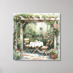 Shabby Chic Cottage Garden Canvas Art Afdruk