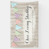 Shabby Chic Country Bunting on Rustic Painted Wood Spandoek (Verticaal)