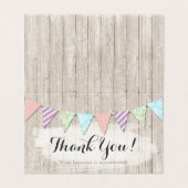 Shabby Chic Country Bunting Rustic Wood Dank je Kaart (Buitenkant ongevouwen)