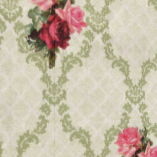 Shabby Chic Damask Antiek  Rozen & Bloemen Behang