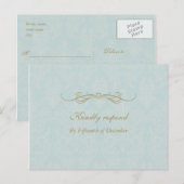 Shabby Chic Damask Pattern Wedding RSVP Uitnodiging Briefkaart (Voorkant / Achterkant)