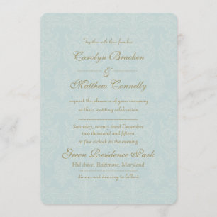 Shabby Chic Damask Vintage Wedding Invitation