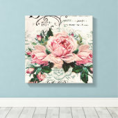 shabby chic, decoupage, victorian, french chic, pa canvas afdruk (Insitu (Houten vloer))