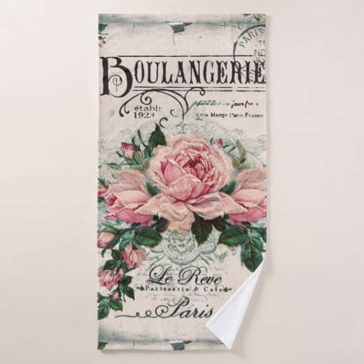 shabby chic, découpage, victorien, français chic, (Serviette de bain)