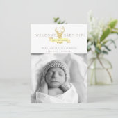 Shabby Chic Deer Photo Faire-part de naissance (Debout devant)