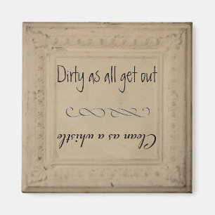Shabby Chic Dishwasmachine schoon/vuil Magneet