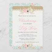 Shabby Chic doop/doop uitnodiging (Voorkant / Achterkant)