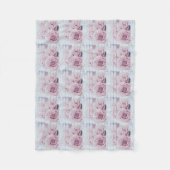 Shabby Chic Dusky Roses Fleece Deken (Voorkant)