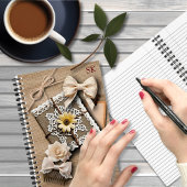 Shabby Chic en bogen op Hessiaanse herinneringen Notitieboek