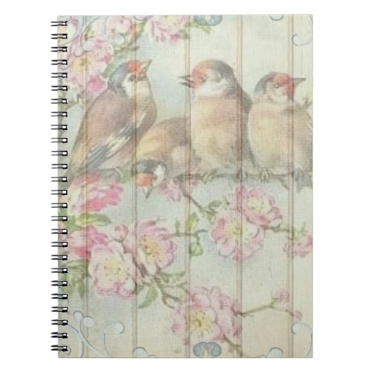 Shabby Chic Faded Floral Art Design Notitieboek (Voorkant)