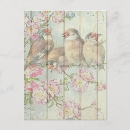  Shabby Chic Faded Floral Design Briefkaart (Voorkant)