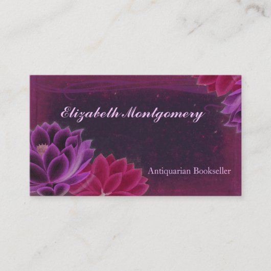 Shabby Chic Fleurs Vintages Cartes de visite (Devant)