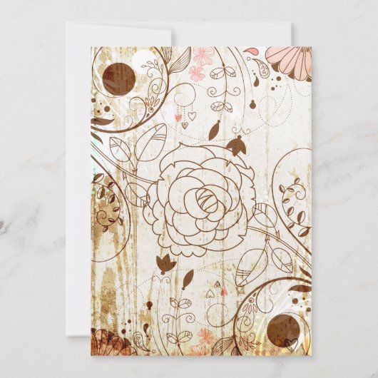 Shabby Chic Floral Afstuderen Kaart (Achterkant)