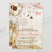 Shabby Chic Floral Afstuderen Kaart (Voorkant / Achterkant)