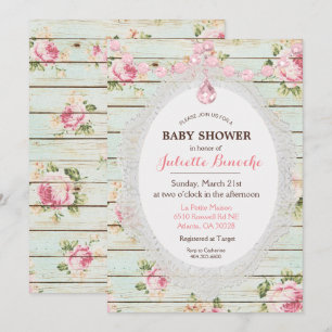 Shabby Chic Floral Baby shower Invitation